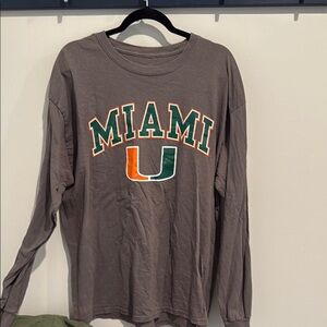 Fanatics Gray Miami Long Sleeve Shirt
